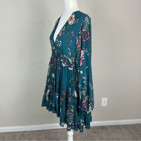 FREE PEOPLE CHERRY BLOSSOM MINI DRESS WITH SLEEVES SIZE XS - Picture 13 of 16
